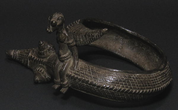 ガンのブロンズ腕輪（ヘビ・大）・ブルキナファソ<アフリカのブロンズ彫刻