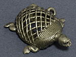 真鍮アニマル(カメ・小)・ガーナ<アフリカのブロンズ彫刻