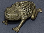 真鍮アニマル(カエル・中)・ガーナ<アフリカのブロンズ彫刻