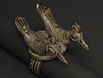 ガンのブロンズ指輪（中）・ブルキナファソ<アフリカのブロンズ彫刻：アフリカ雑貨アザライ