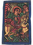 エチオピア正教イコン(牛革)<アフリカの絵画