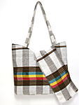手織り布のハンドバッグ＆マフラーセット・エチオピア<アフリカのファッション雑貨