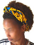 パーニュ(アフリカンプリント)のクロスヘアバンド・トーゴ<アフリカのヘアアクセサリー