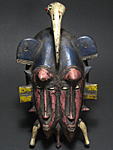 セヌフォのKpelyeマスク(双面・彩色)・コートジボワール＜アフリカの仮面(木彫り)