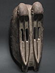 ドゴンの黒い猿のマスク（双面）・マリ<アフリカの仮面(木彫り)