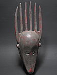 バンバラorマルカの六本角のマスク・マリ＜アフリカの仮面(木彫り)