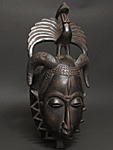 バウレのマスク・コートジボワール＜アフリカの仮面(木彫り)：アフリカ雑貨アザライ