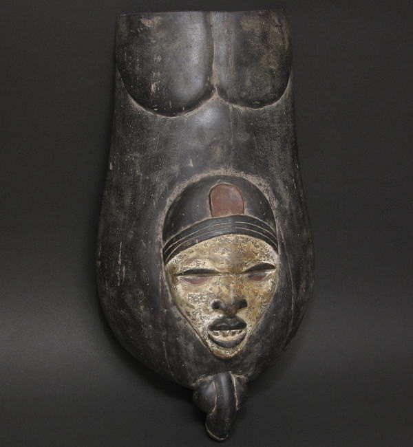 バコンゴの胴体マスク(男性)・両コンゴ＜アフリカの仮面(木彫り)