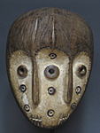 レガの二つの顔のマスク・コンゴ民主共和国＜アフリカの仮面(木彫り)