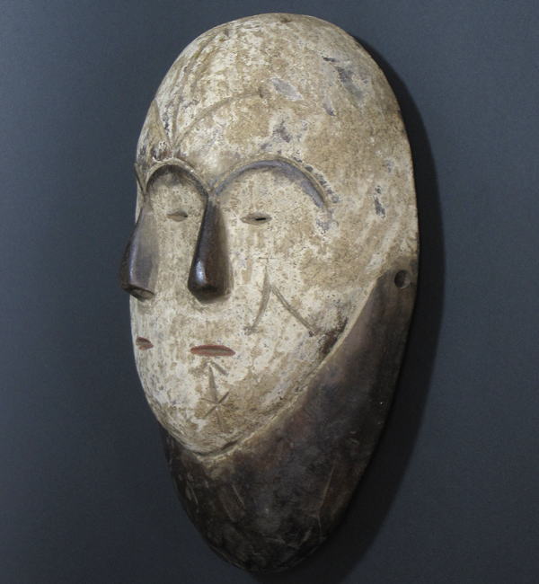 レガ？の二つの顔のマスク・コンゴ民主共和国＜アフリカの仮面(木彫り)