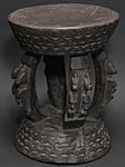 ドゴンの木彫り丸いす・マリ<アフリカの木彫家具