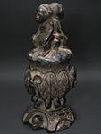 バウレの木彫りの占い箱・コートジボワール<アフリカの木彫り民具・祭具：アフリカ雑貨アザライ