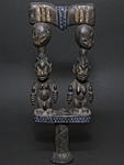 ヨルバの雷神シャンゴのダンスワンド・ナイジェリアorベナン<アフリカの木彫り祭具・民具：アフリカ雑貨アザライ