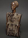 ルバの木彫りの記録板(ルカサ)・コンゴ民主共和国(旧ザイール)<アフリカの木彫り祭具・民具