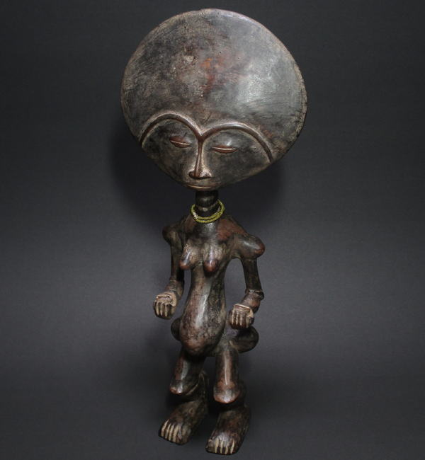 アフリカアンティーク女性木彫　彫像　人形像　人形