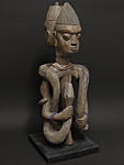フォンのマミワタ像(双頭の人魚)・ベナン<アフリカの木彫り像