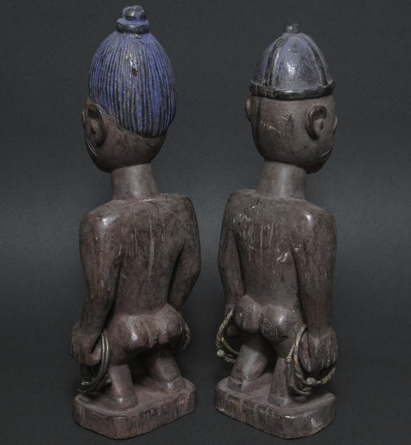 ヨルバの男女の双子像(イベジ)・ナイジェリアorベナン<アフリカの木彫り像