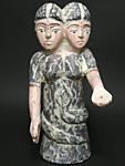 エウェの双頭のマミワタ像・トーゴ<アフリカの木彫り像