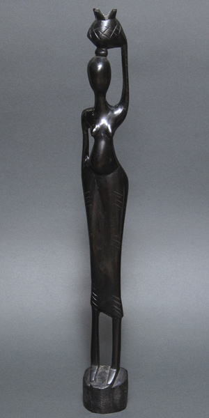 エボニー像(女性立像・中)<アフリカの木彫り像