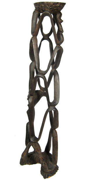 マコンデ彫刻（中）・タンザニア<アフリカの木彫り像