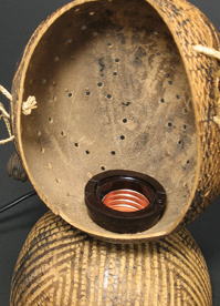 アフリカのひょうたん雑貨　ココヤシランプ(小)　ベナン