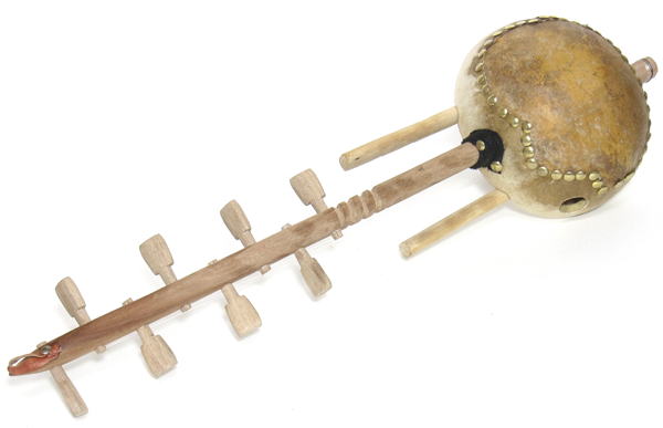 コラ(ひょうたんハープ・小)・ブルキナファソ<アフリカのひょうたん楽器