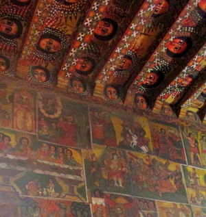 ゴンダールの教会の壁画：エチオピア