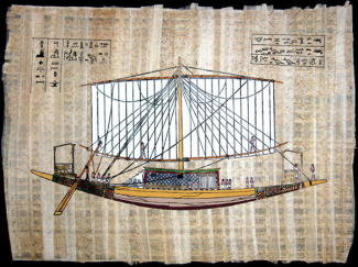 古代エジプトの帆船。インド洋交易にも使われていたのだろうか？
