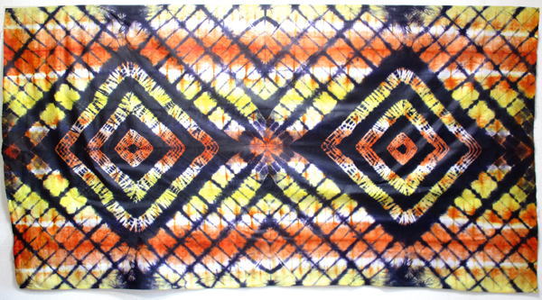 バザン(砧打ち染め布・大小セット)・マリ<アフリカの染め布