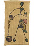 泥染めと草木染めの布絵(小)・ブルキナファソ<アフリカの布