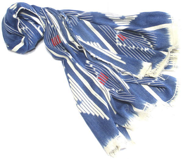 藍染め絣・古布(中)・ブルキナファソ<アフリカの織り布