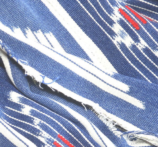 藍染め絣・古布(中)・ブルキナファソ<アフリカの織り布