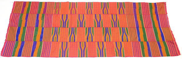 エウェのケンテ布(4枚綴り)・トーゴ＜アフリカの織り布
